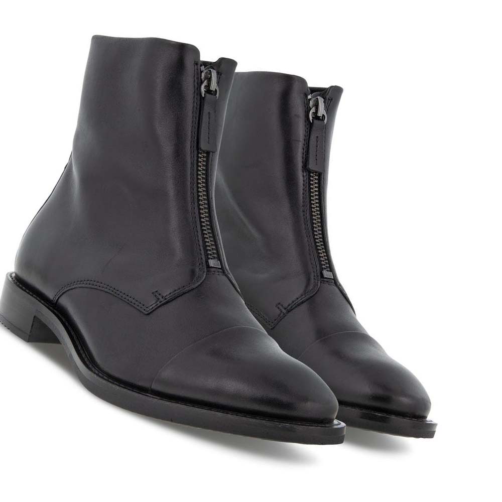 Women's Ecco Sartorelle 25 Tailored Central Zip Ankle Boots Black | Canada 25FDN